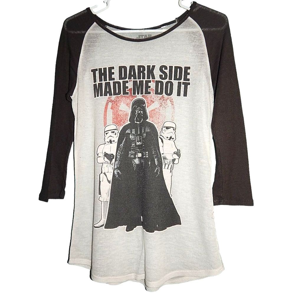Star Wars Women’s Small Sheer Darth Vader Dark Side Graphic Long Sleeve Top